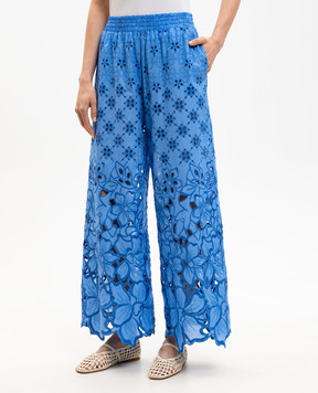 Ermanno Scervino Life Blue openwork pants with embroidery D484P603QYD