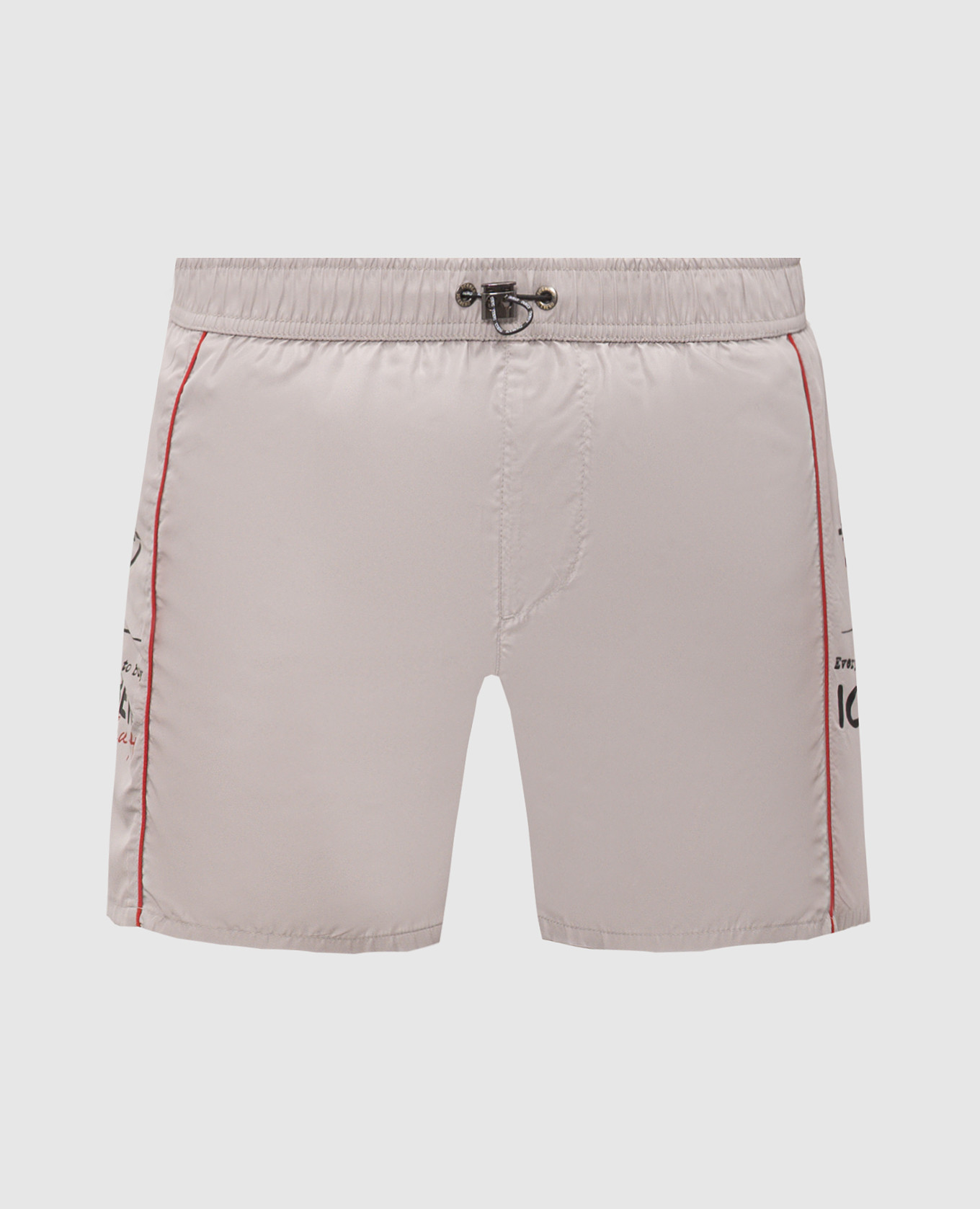 Beige printed swim shorts