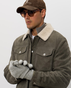 Brunello Cucinelli Gray cashmere gloves MQS95908