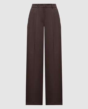 Peserico Brown pants with a monil chain A0468301979