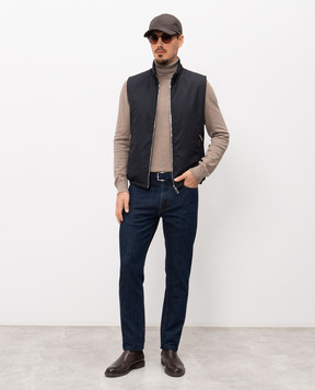 ISAIA Chiaja blue jeans with logo patch PND005DJ132