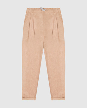 Brunello Cucinelli Children's beige wool trousers with lapels B038PP113C