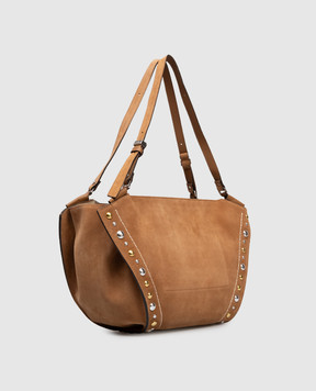 Gianni Chiarini Brown suede tote bag Bloom BS12377CMBRC