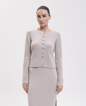 Allude Beige wool and cashmere cardigan 26517080