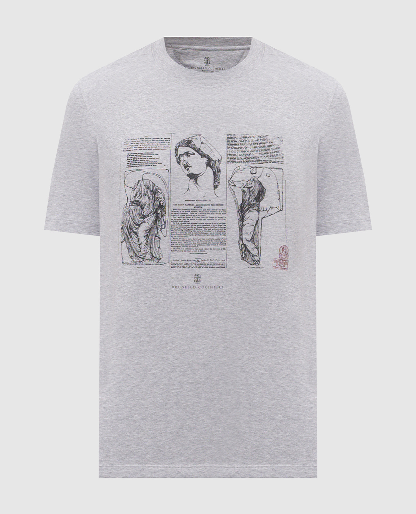 Grey melange printed T-shirt