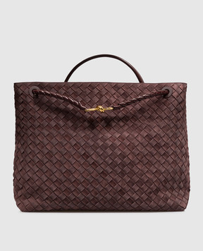 Bottega Veneta Andiamo burgundy suede bag 766019V5ZZ1