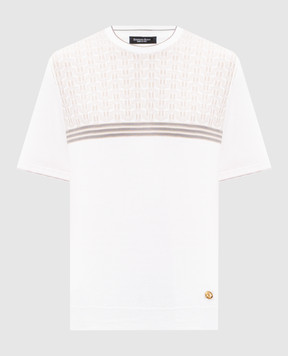 Stefano Ricci Ivory silk patterned T-shirt K818117G10F26283