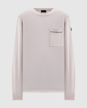 Moncler Beige long sleeve with logo patch L20918D0001089B8Q