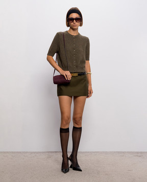 Khaite Jett khaki wool and silk mini skirt 4116582