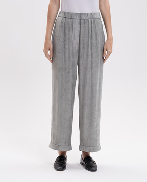 Peserico Green corduroy pants with lapels A0403602246