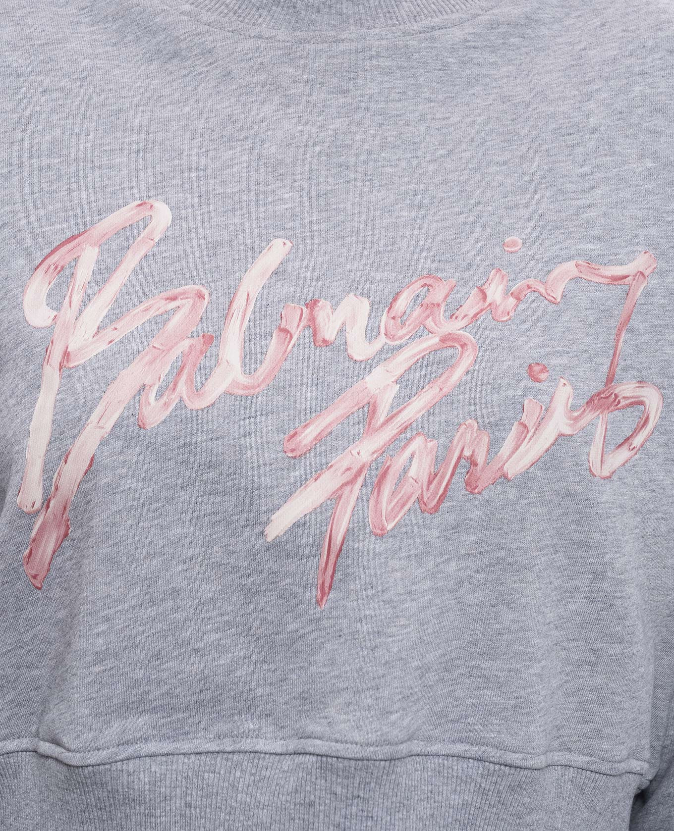 

Grey cropped sweatshirt with logo Balmain, Black