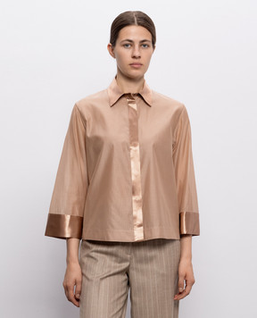 Peserico Brown blouse with silk A06315DC8372