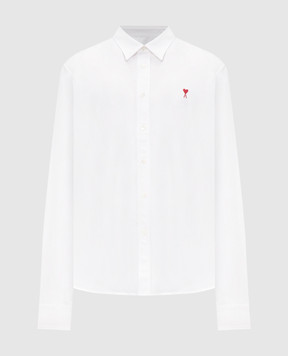 Ami Paris White shirt with embroidered emblem BFUSH063CO0031