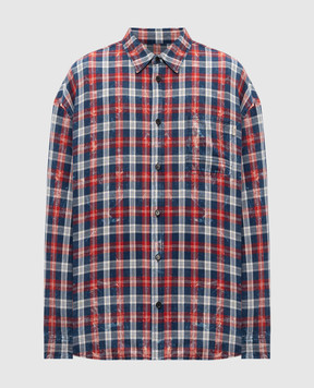 Juun.j Blue checkered shirt JC6264P036