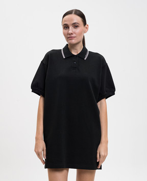 Alexander Wang Black mini polo dress with logo 4CC1266902