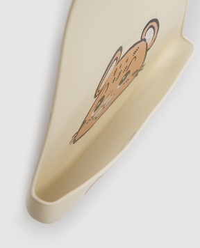 Dolce&Gabbana Baby beige silicone bib with print LN5H41G7PZV