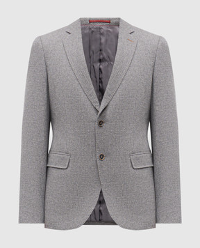 Florentino Gray blazer with patterned wool 225933520302