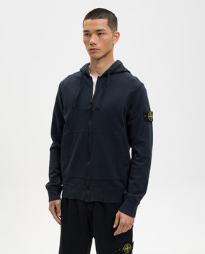 Stone Island Blue sports jacket with logo patch L1S156100061S0051