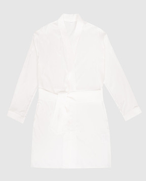 Dore & Rose White silk robe PREMIUMSILKBRIDALKIMONO