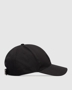 Dolce&Gabbana Black cap with monogram logo patch GH590ZGK065