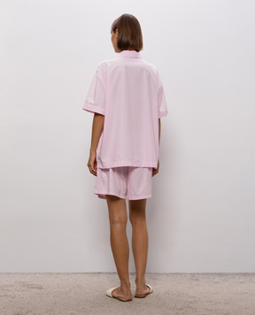 Dore & Rose Pink striped pajamas with logo embroidery SHORSLEEVESTRIPEDPJ