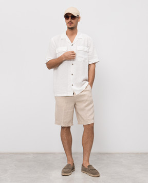 Peserico Beige linen shorts R54235T00D02494