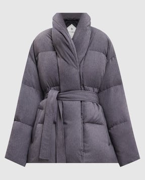 Be Florence Gray down jacket with belt BE2638