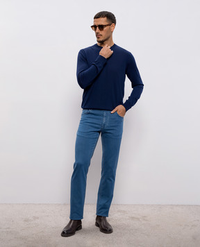 Stefano Ricci Blue jeans with logo patch MFT61B3030T249BL
