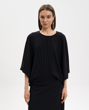 Twinset Black blouse with pleating 261TE2043