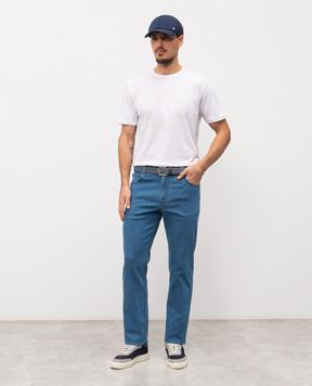 Stefano Ricci Blue jeans with monogram embroidery MFT61B3140TR138L