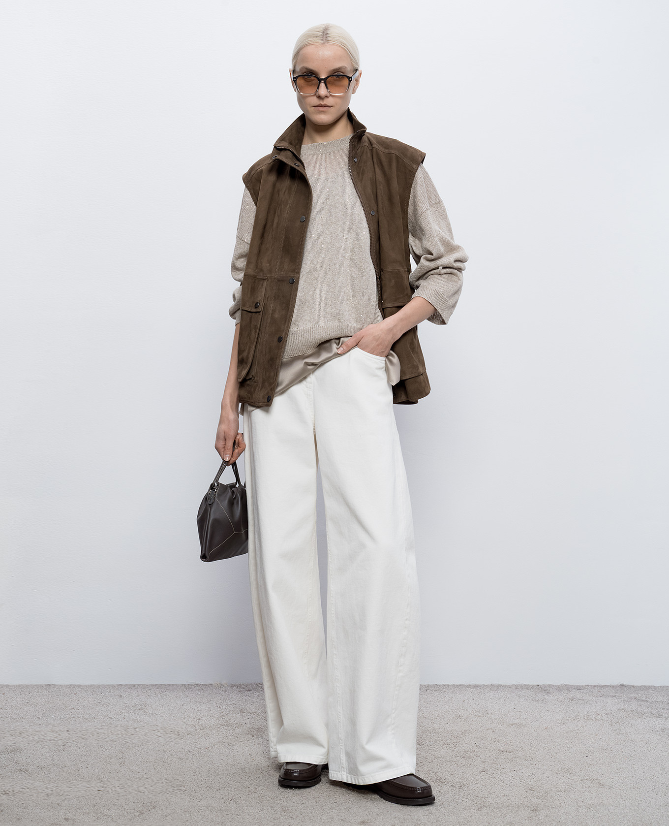 

Beige silk top Brunello Cucinelli