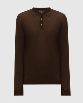 Brett Johnson Brown wool polo shirt FW26K24LPWICHE