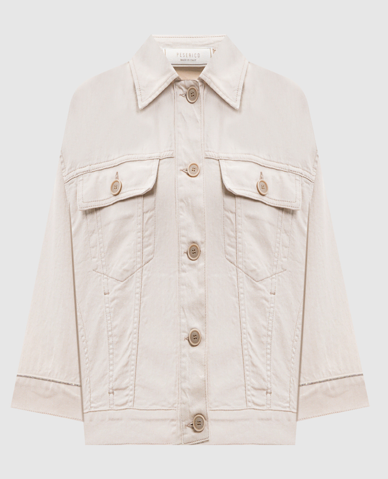 

Beige denim jacket with linen Peserico