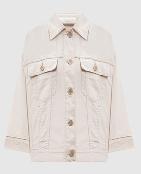 Peserico Beige denim jacket with linen S21559L1207934