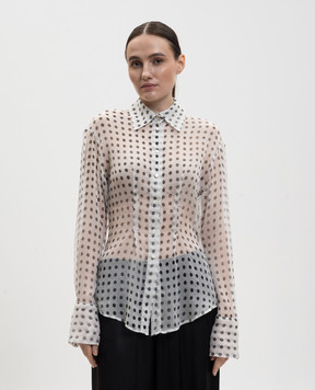 Ermanno Scervino White polka dot silk blouse D482K759XPN