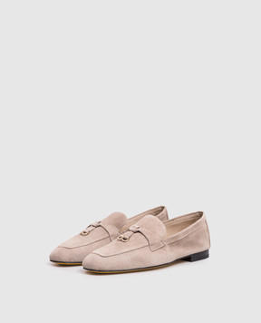 Doucal's Gray suede loafers with pendants DD8693MAENUY278