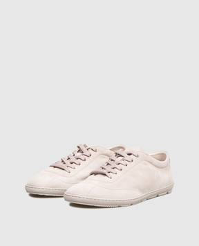 Brunello Cucinelli Beige Amish sneakers with embossed logo MPUCAHN345