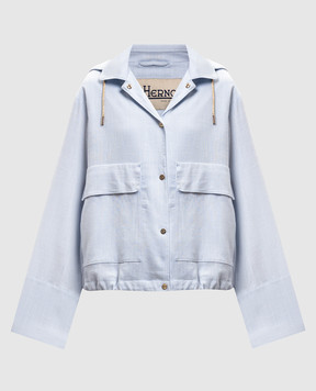 Herno Blue jacket with linen GI000392D12689