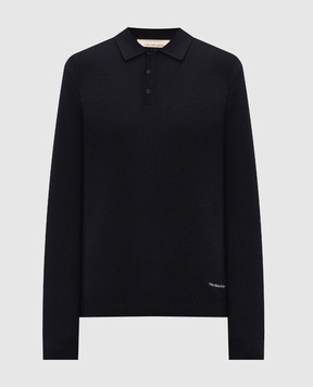 Trussardi Blue wool polo shirt with contrast logo embroidery M0788000131NMK639K30