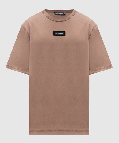 Brown T-shirt with inside-out effect
