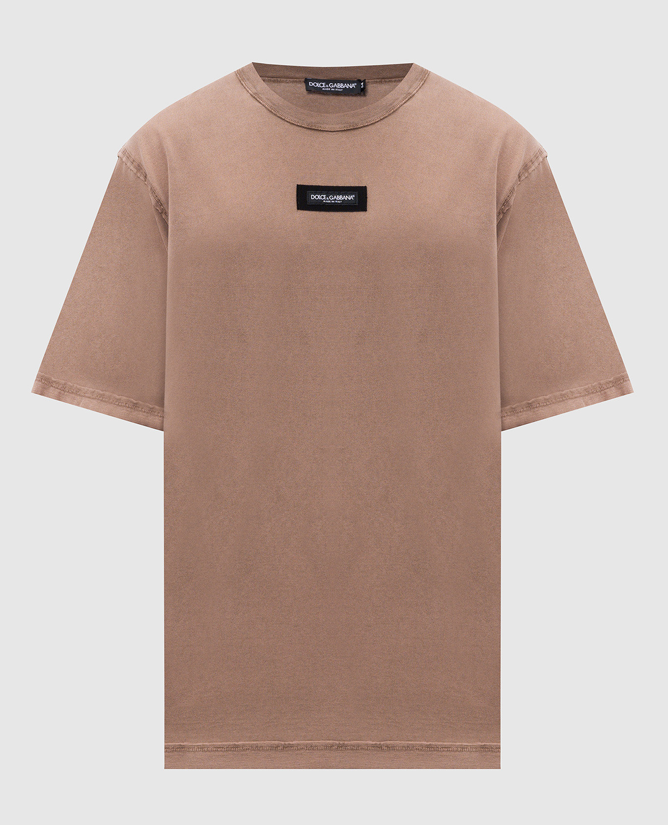Brown T-shirt with inside-out effect