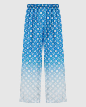 Casablanca Blue printed silk pants WSS26TR37202