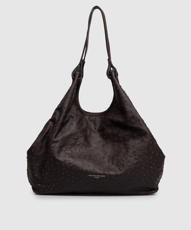 Dua brown leather tote bag