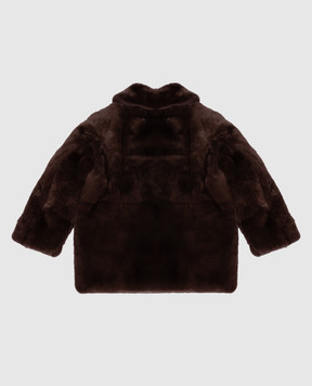 Yves Salomon Enfant Children's brown rabbit fur coat 20WEM307XXREXX
