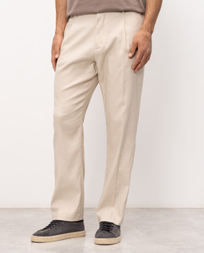 Officina 36 Beige Gioia linen pants 0272100279