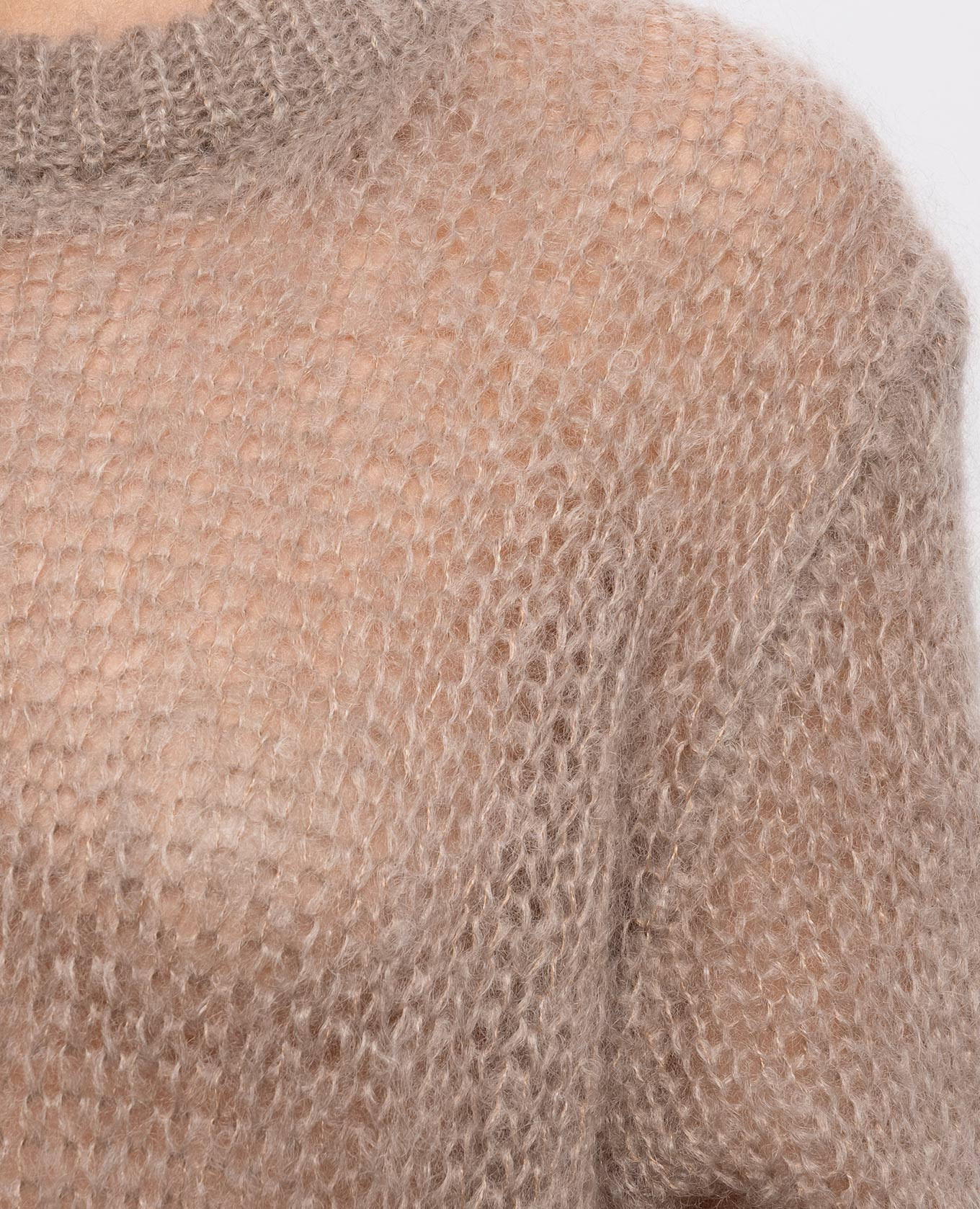 Beige cashmere and silk short-sleeved sweater Brunello Cucinelli 5