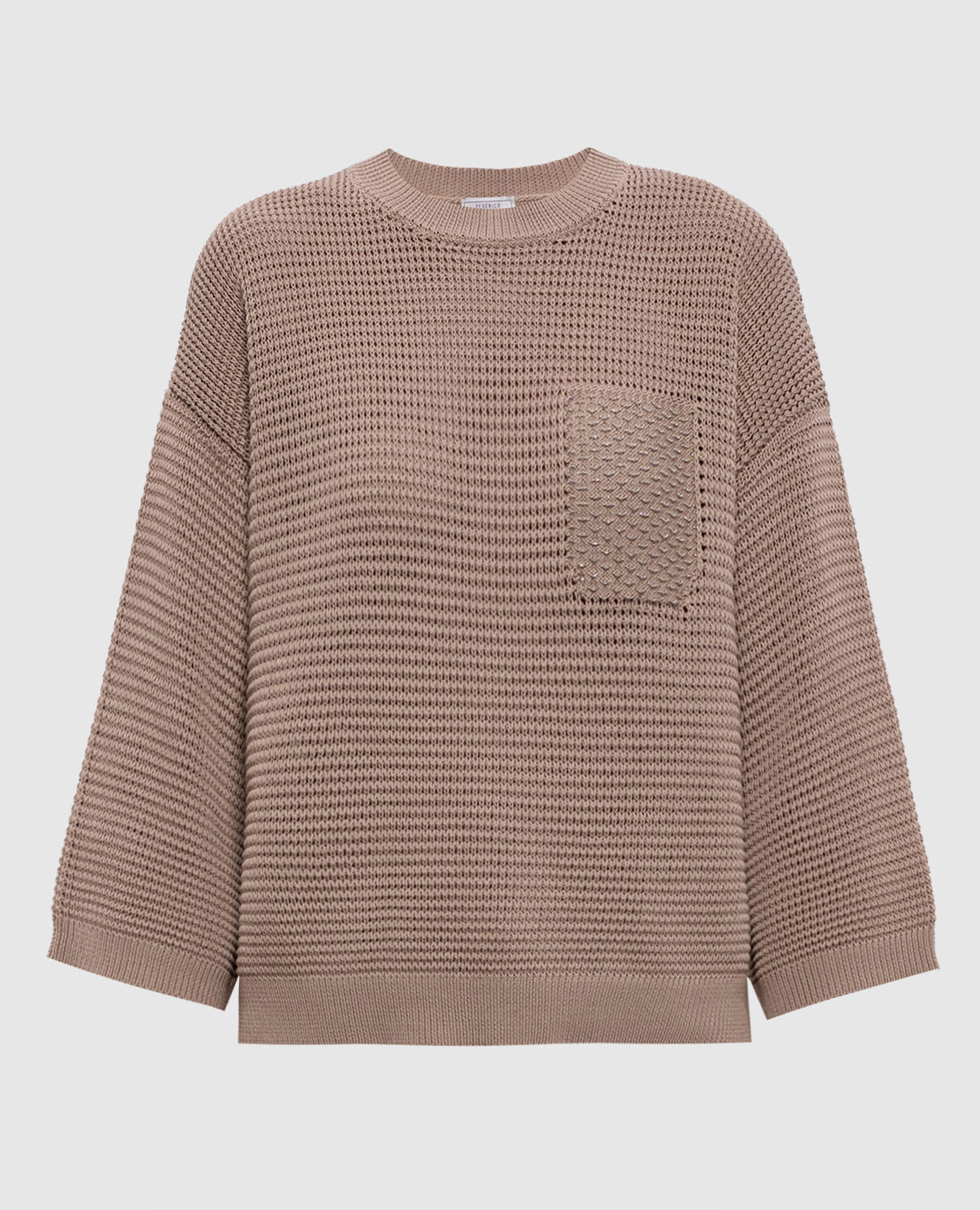 

Brown jumper with monil chain Peserico