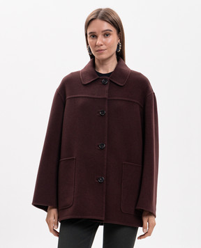 Max Mara GIUGNO burgundy wool coat SMMGIUGNO