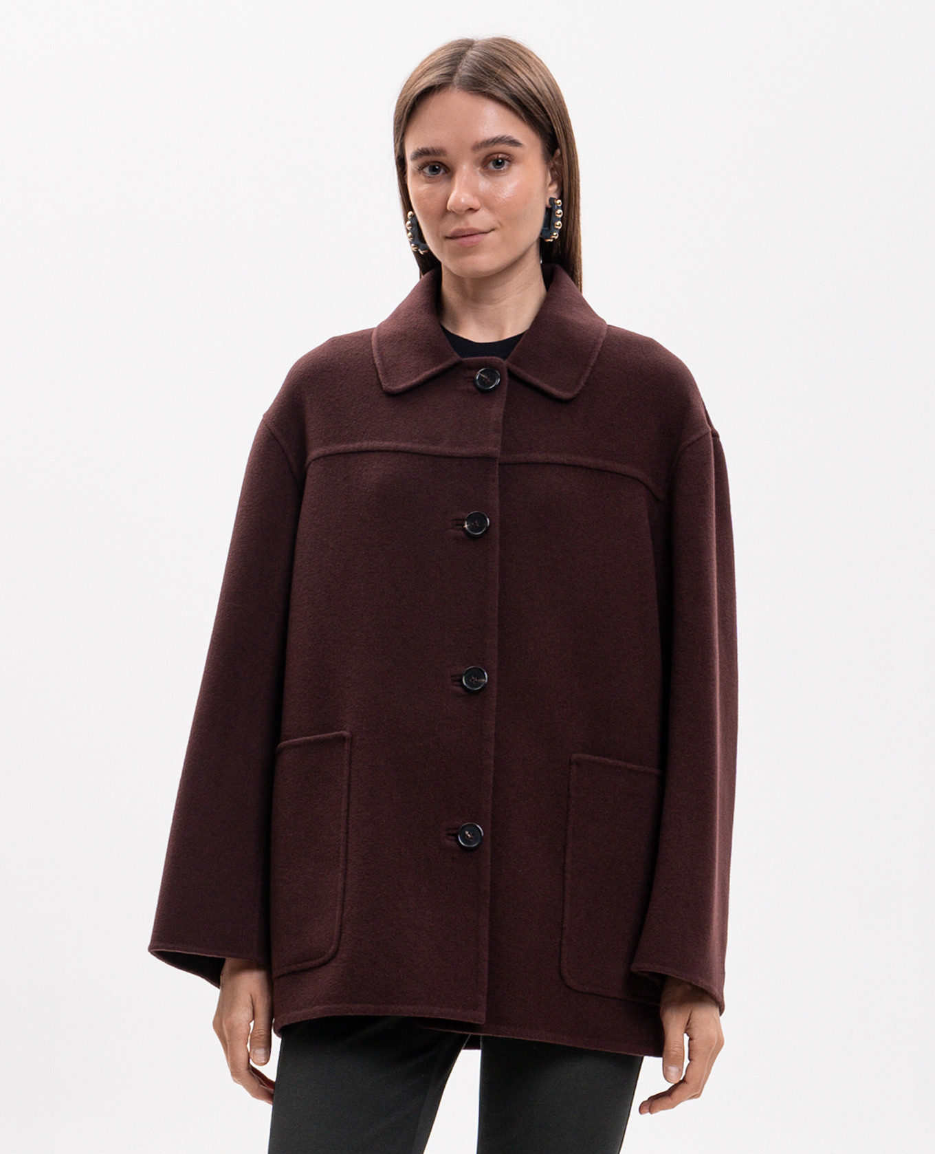 GIUGNO burgundy wool coat Max Mara 3