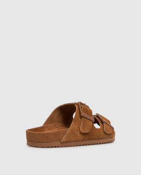 Colors of California Brown suede flip-flops SLOFI HCBIO56N